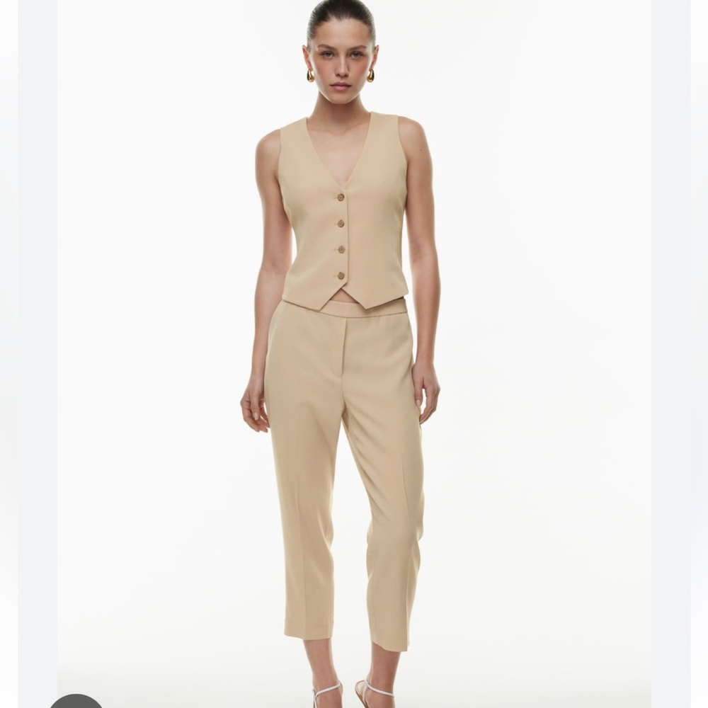 Aritzia Conan Cropped Pants Size 8 Humus Beige NWT